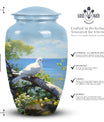 Classic Dove Memorial Urn, large urn for human ashes.