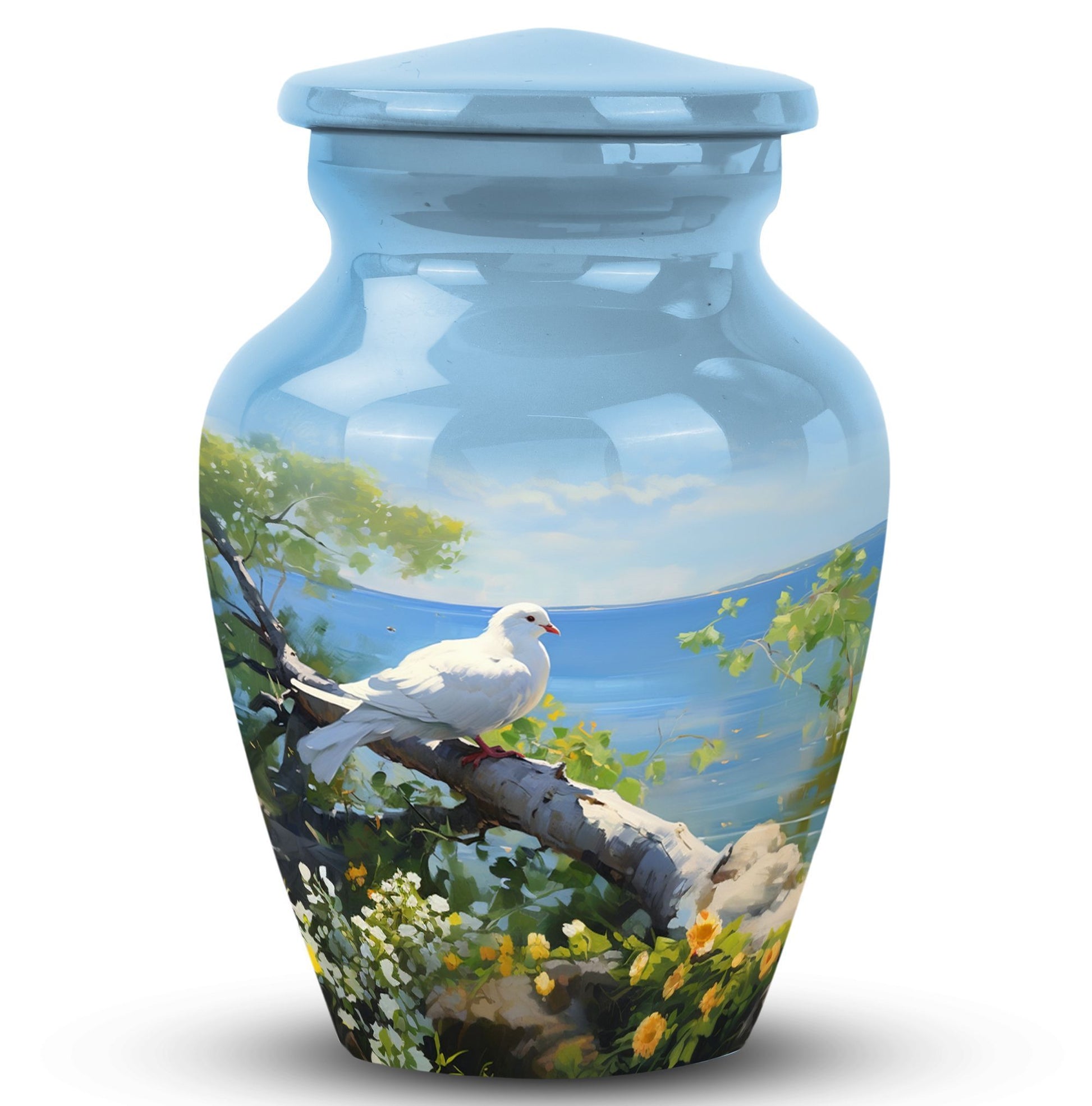 Classic Dove Memorial Urn, large urn for human ashes.