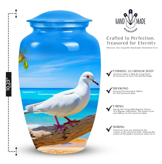 Custom dove cremation urn in classic design.