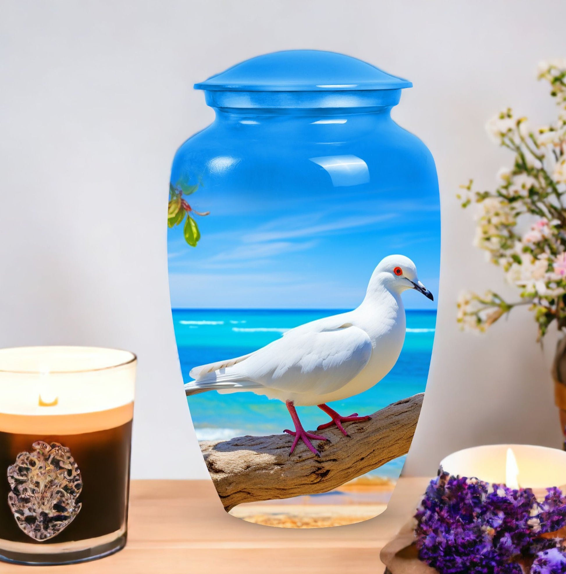 Custom dove cremation urn in classic design.