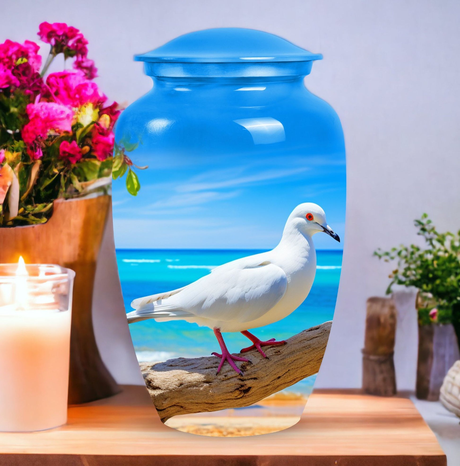 Custom dove cremation urn in classic design.