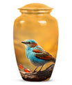 Colorful Sparrow Cremation Urn, Classic 3-inch Aluminium.