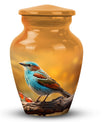 Colorful Sparrow Cremation Urn, Classic 3-inch Aluminium.