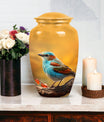 Colorful Sparrow Cremation Urn, Classic 3-inch Aluminium.