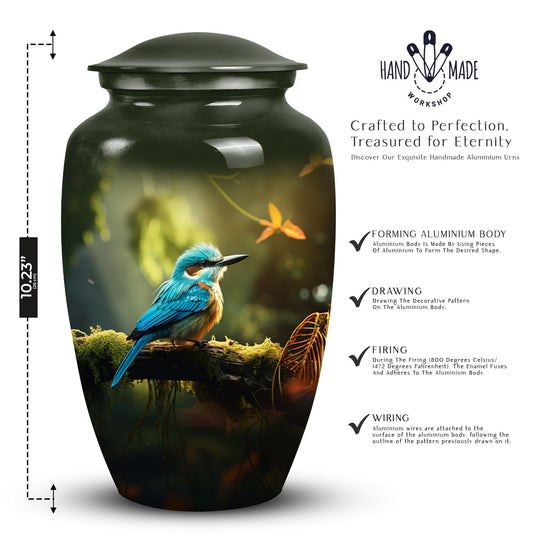 Blue Sparrow Classic Urn, Cremation Urn for Ashes