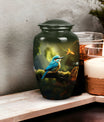 Blue Sparrow Classic Urn, Cremation Urn for Ashes