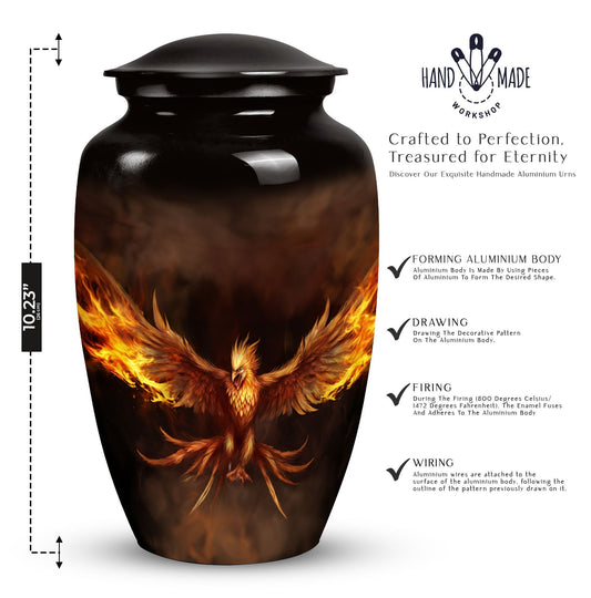 Angry Phoenix memorial urn, a large urn for human ashes.