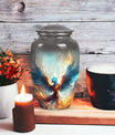 Classic blue phoenix urn for adult.