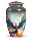 Classic blue phoenix urn for adult.