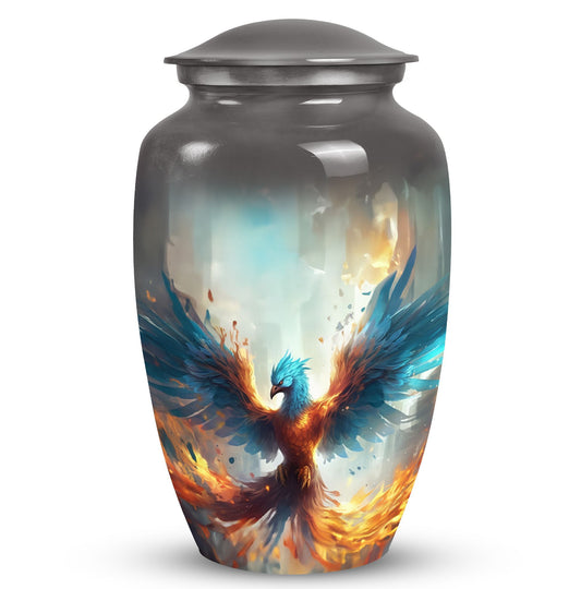 Classic blue phoenix urn for adult.