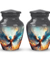 Classic blue phoenix urn for adult.