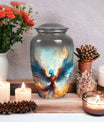 Classic blue phoenix urn for adult.