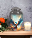 Classic blue phoenix urn for adult.