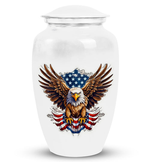 Large Classic Eagle with American Flag Memorial Urn.