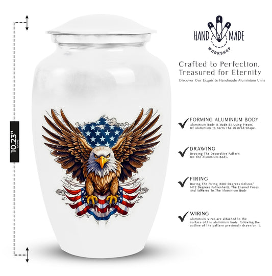 Large Classic Eagle with American Flag Memorial Urn.