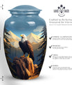 Large Eagle in Mountains Cremation Urn.