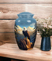 Large Eagle in Mountains Cremation Urn.