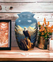 Large Eagle in Mountains Cremation Urn.