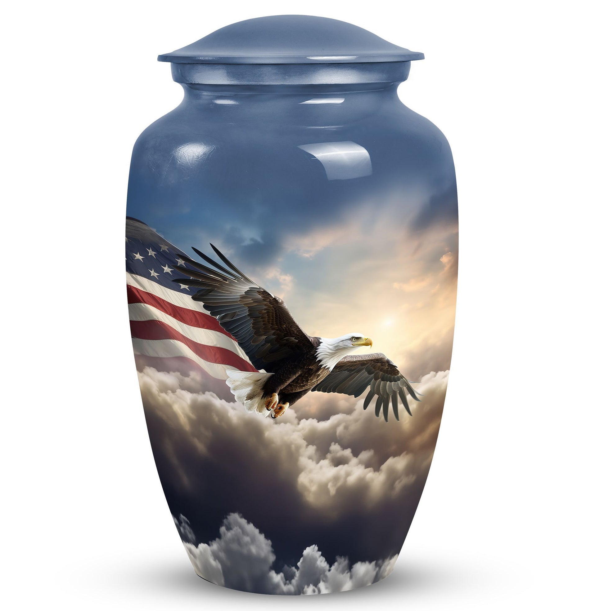 Eagle Memorial Urn for ashes, classic aluminum design