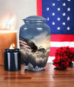 Eagle Memorial Urn for ashes, classic aluminum design