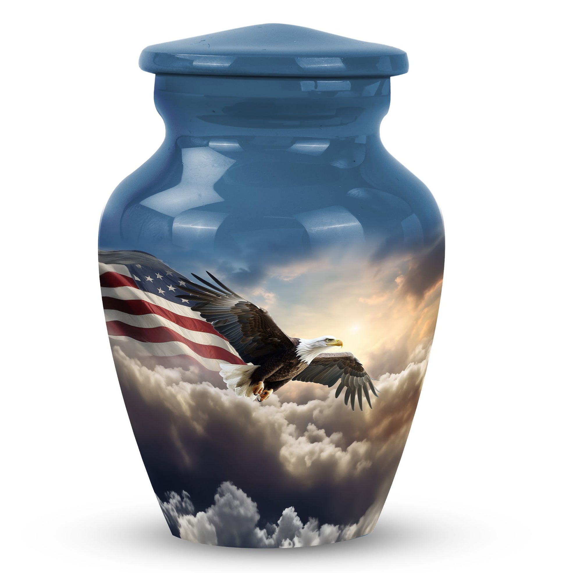 Eagle Memorial Urn for ashes, classic aluminum design