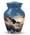 Eagle Memorial Urn for ashes, classic aluminum design