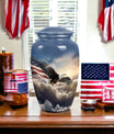 Eagle Memorial Urn for ashes, classic aluminum design