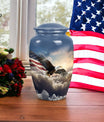 Eagle Memorial Urn for ashes, classic aluminum design