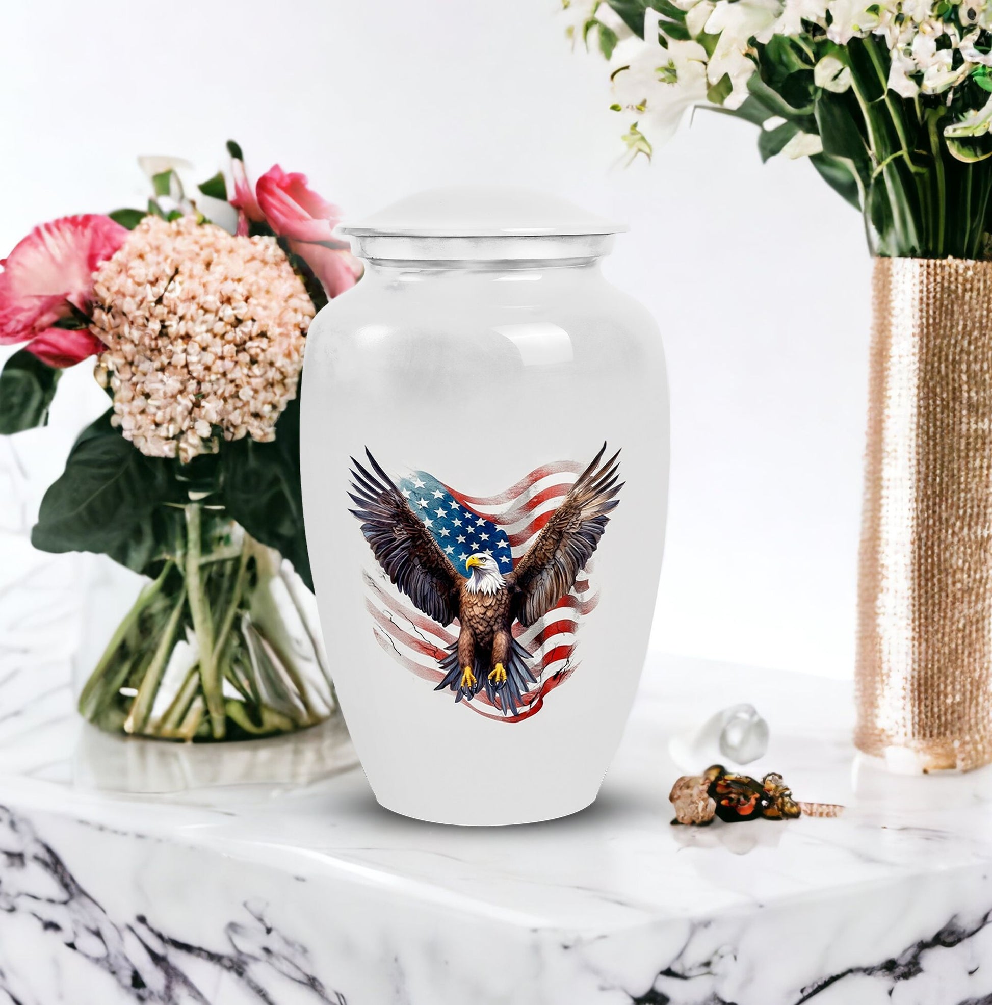 Classic 3-inch Eagle Urn for Human Ashes,Aluminium Large Urn