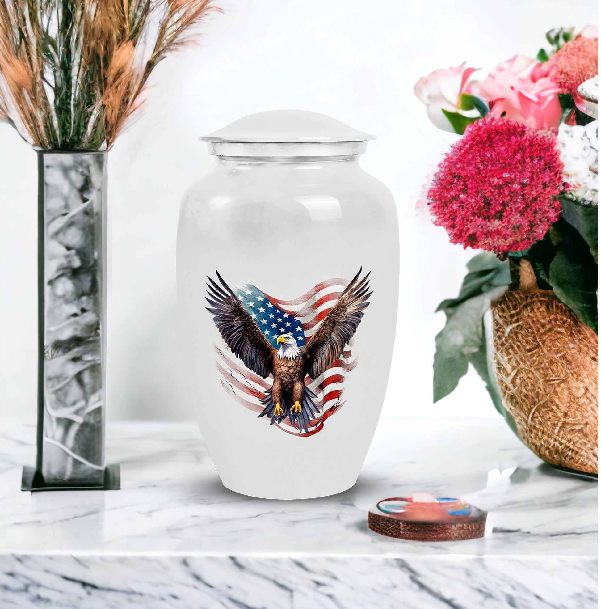 Classic 3-inch Eagle Urn for Human Ashes,Aluminium Large Urn