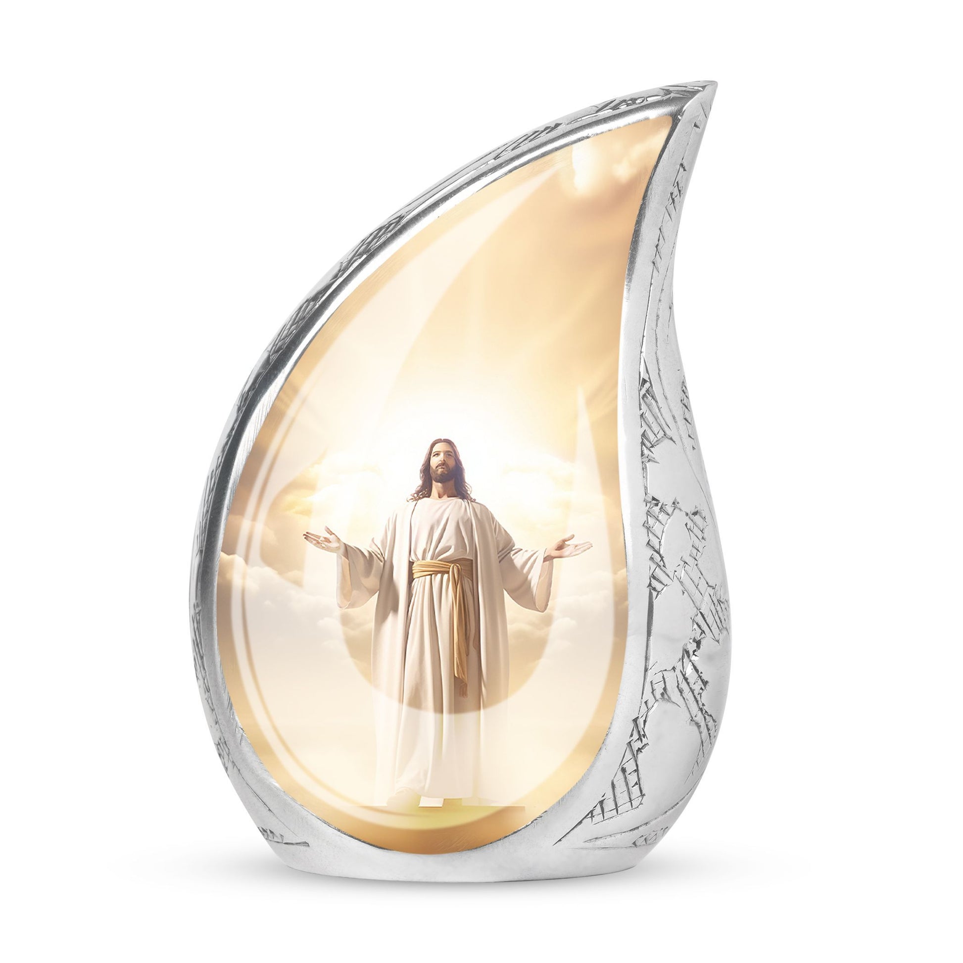 Jesus Christ with Holy Cross 3-inch Classic Aluminium Urn