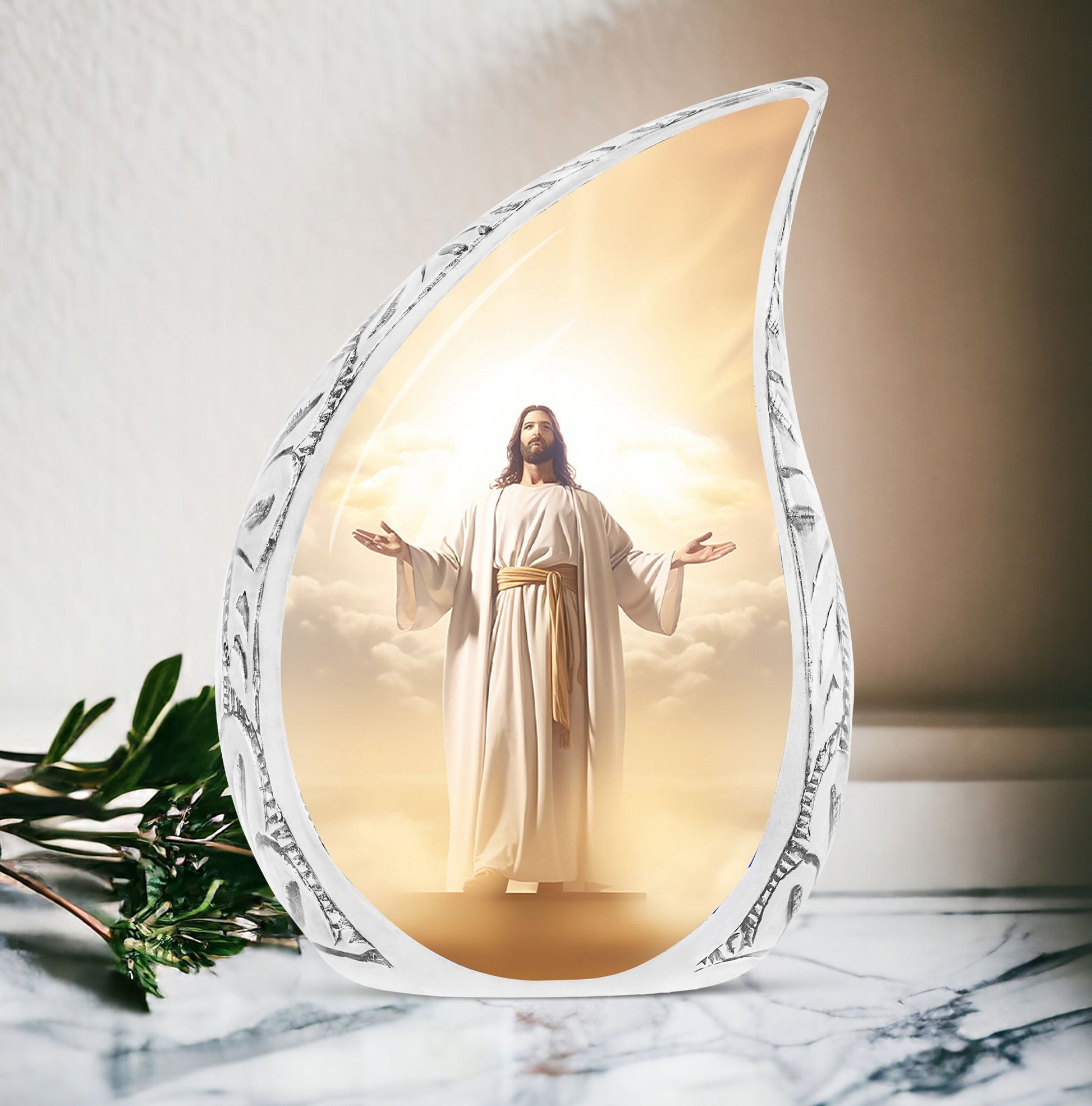 Jesus Christ with Holy Cross 3-inch Classic Aluminium Urn