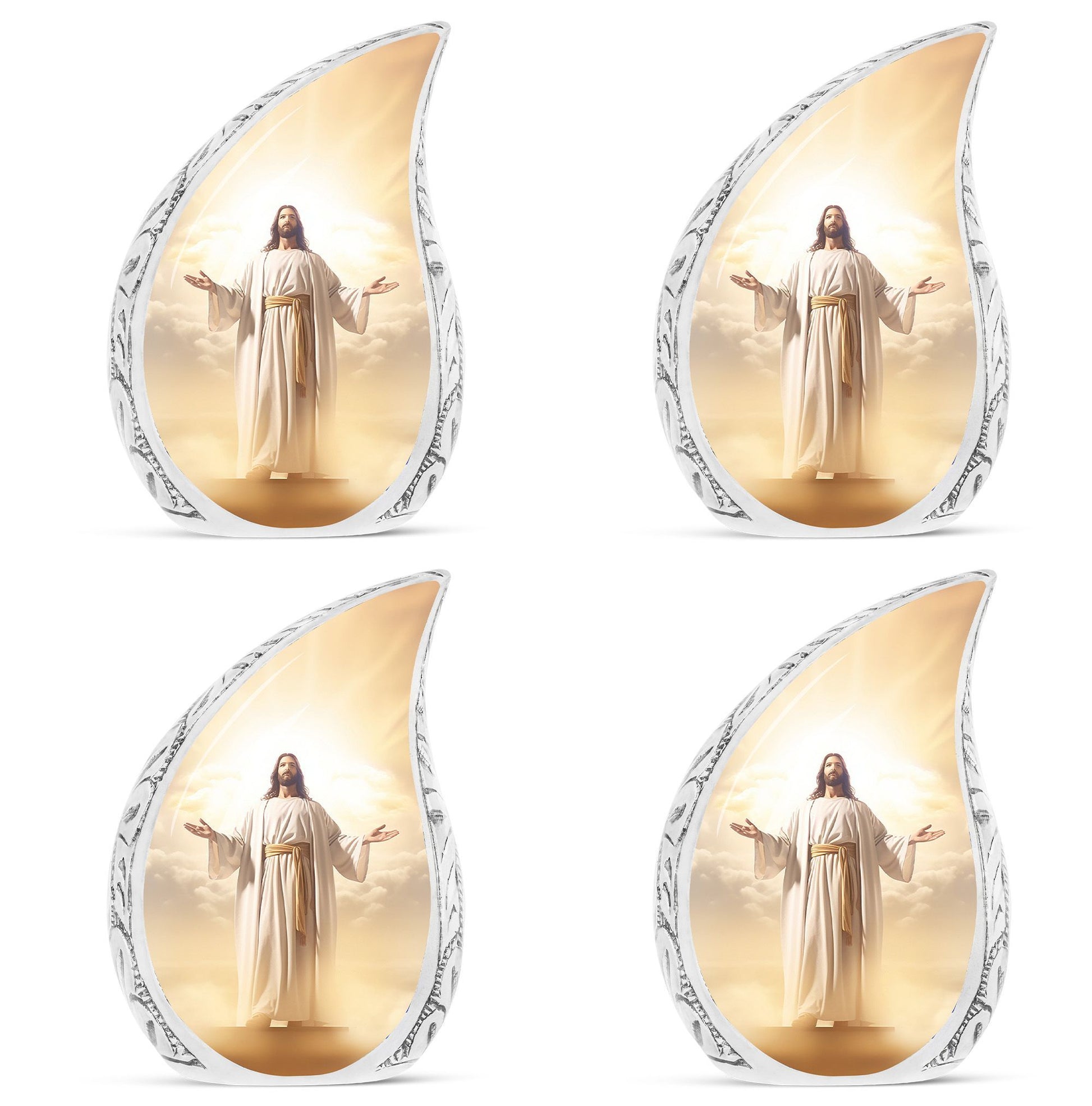 Jesus Christ with Holy Cross 3-inch Classic Aluminium Urn