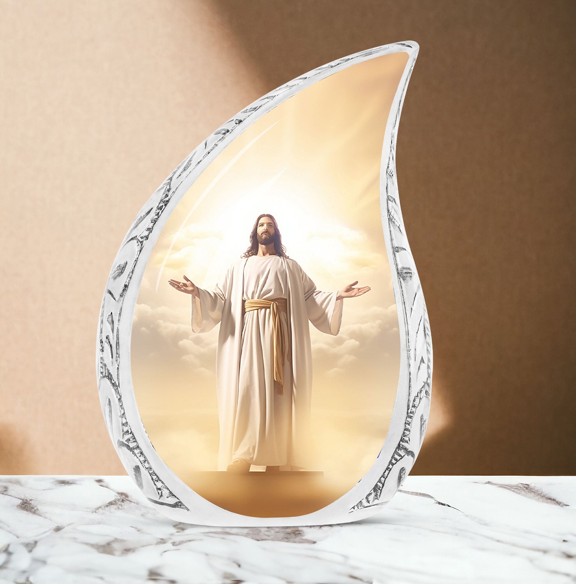 Jesus Christ with Holy Cross 3-inch Classic Aluminium Urn