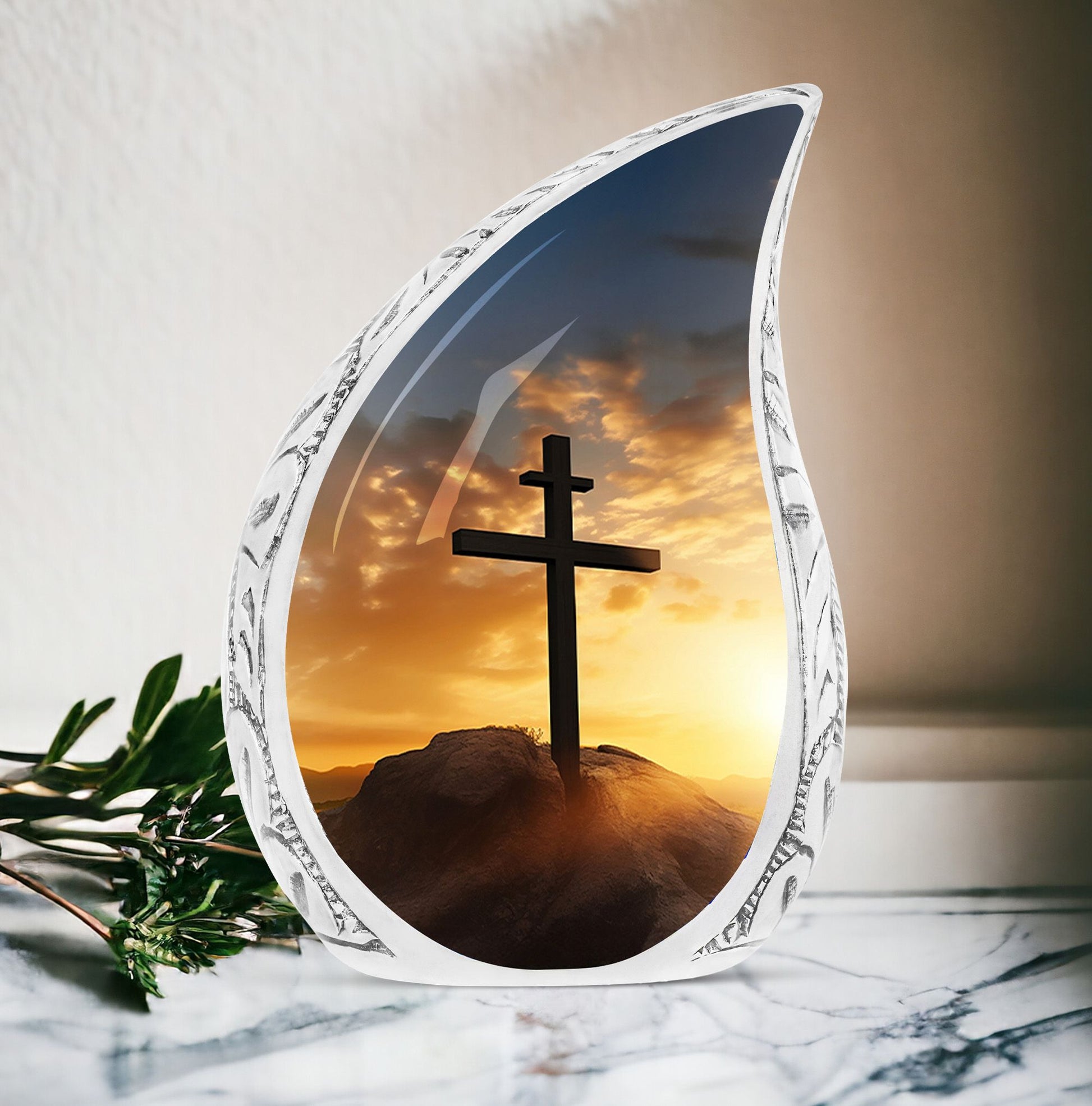 Jesus Christ large aluminum urn for human ashes