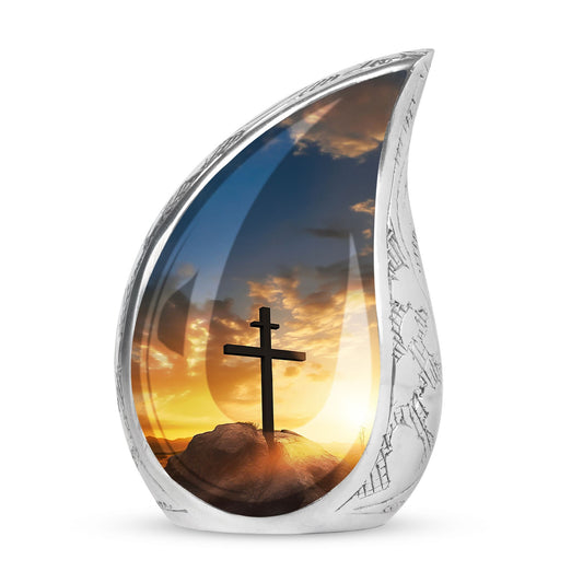 Jesus Christ large aluminum urn for human ashes