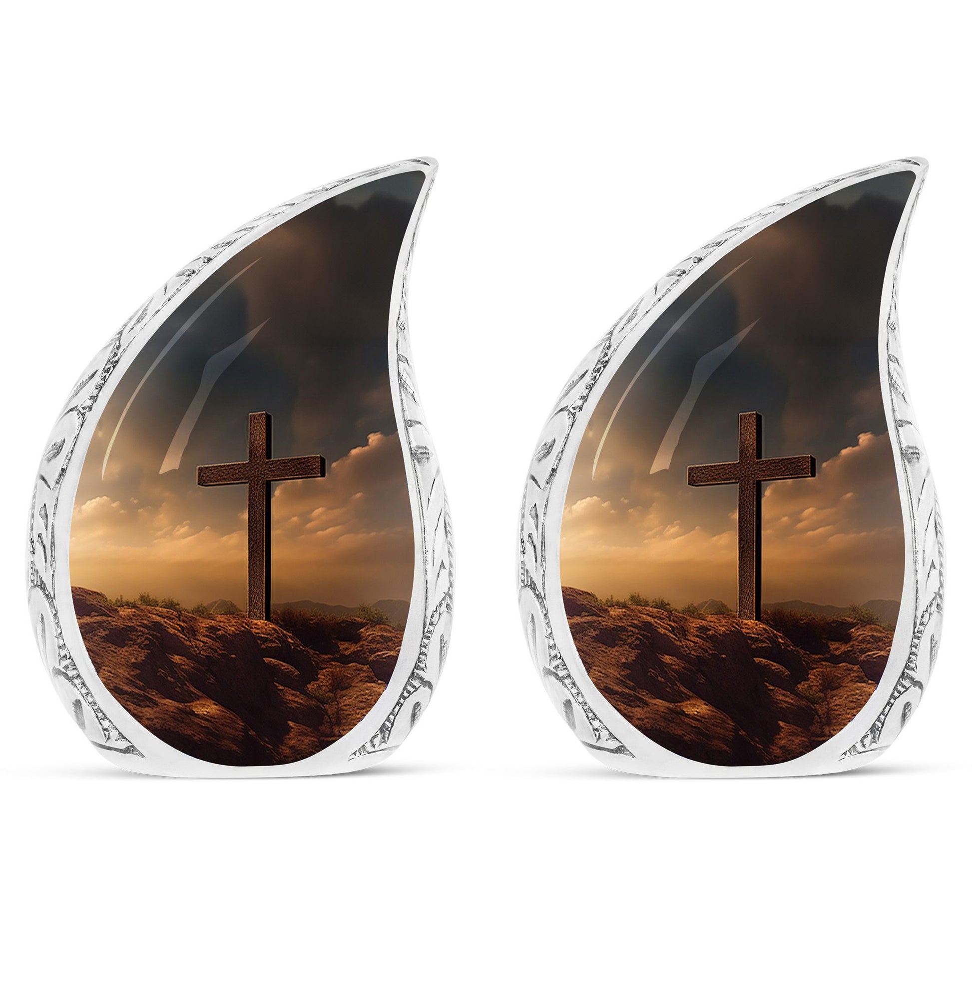 Jesus Christ Cross Aluminium Cremation Urn