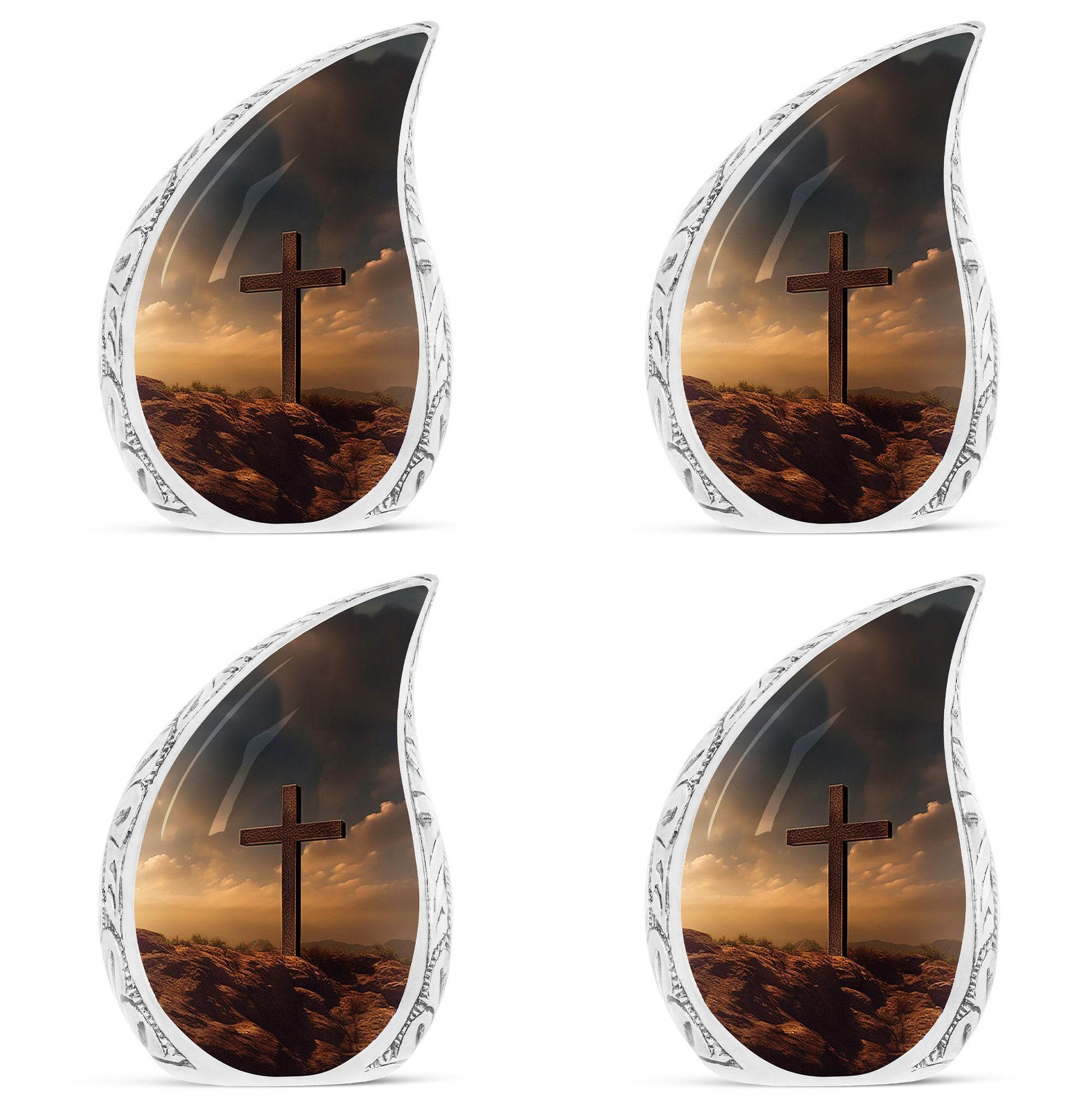 Jesus Christ Cross Aluminium Cremation Urn