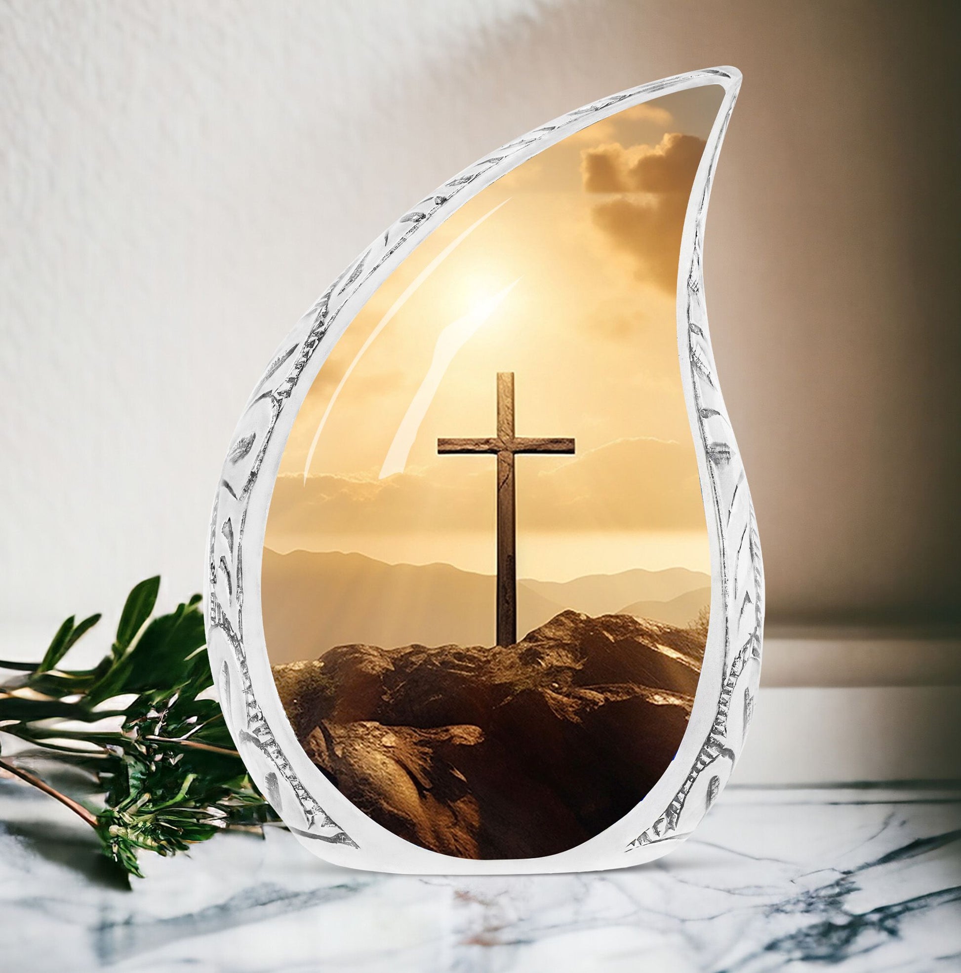 Jesus Cross Memorial Large Urn