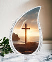 Classic 3 inch Ocean Jesus Cross Urn for Human Ashes.