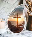 Ocean Jesus Cross cremation urn for ashes