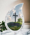 Aluminium Jesus Christ cross Urn.