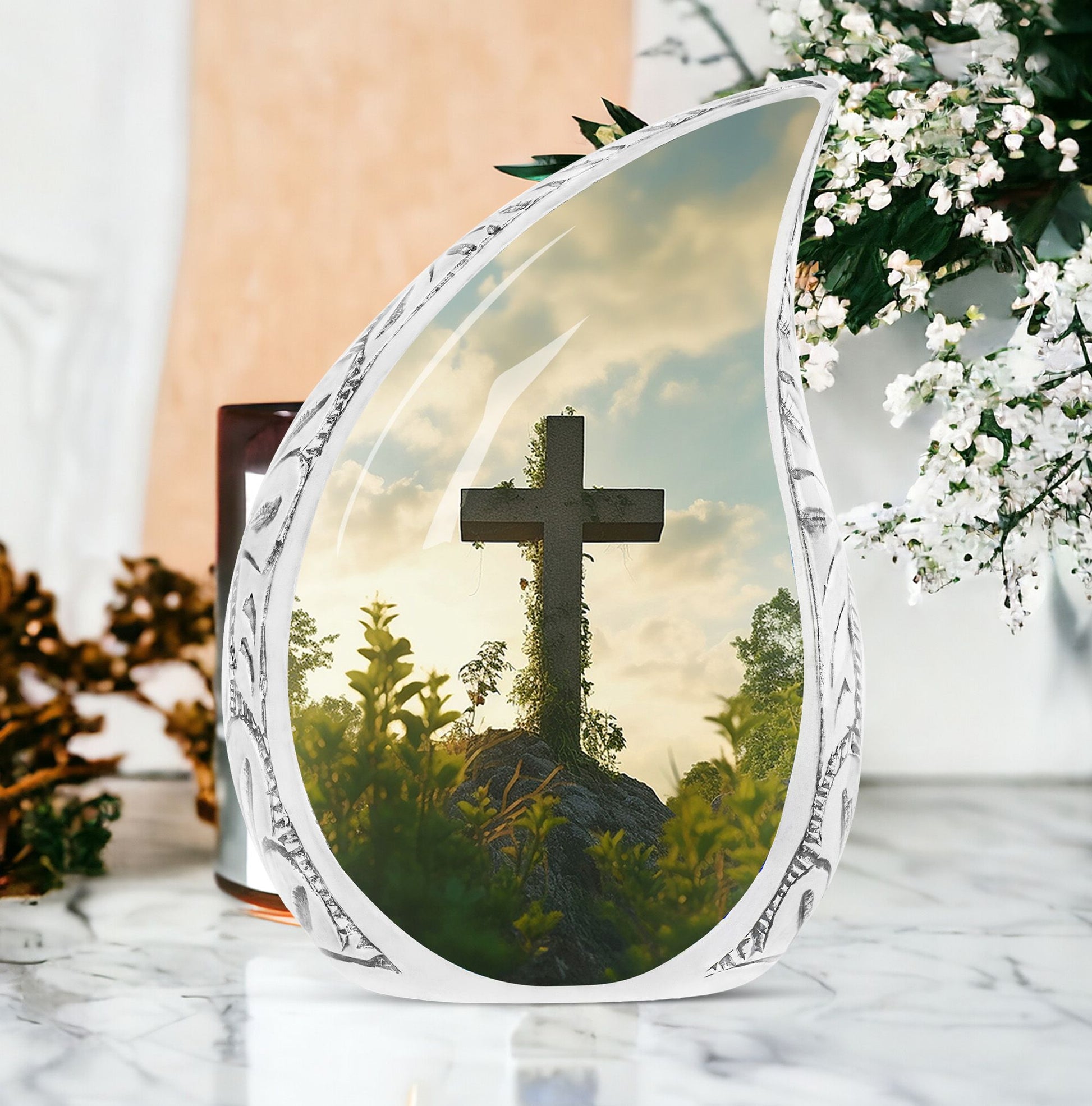 3-inch Jesus Christ cross Memorial urn