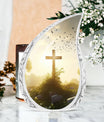 Classic Holy Cross Large Urn for Human Ashes in Aluminium.