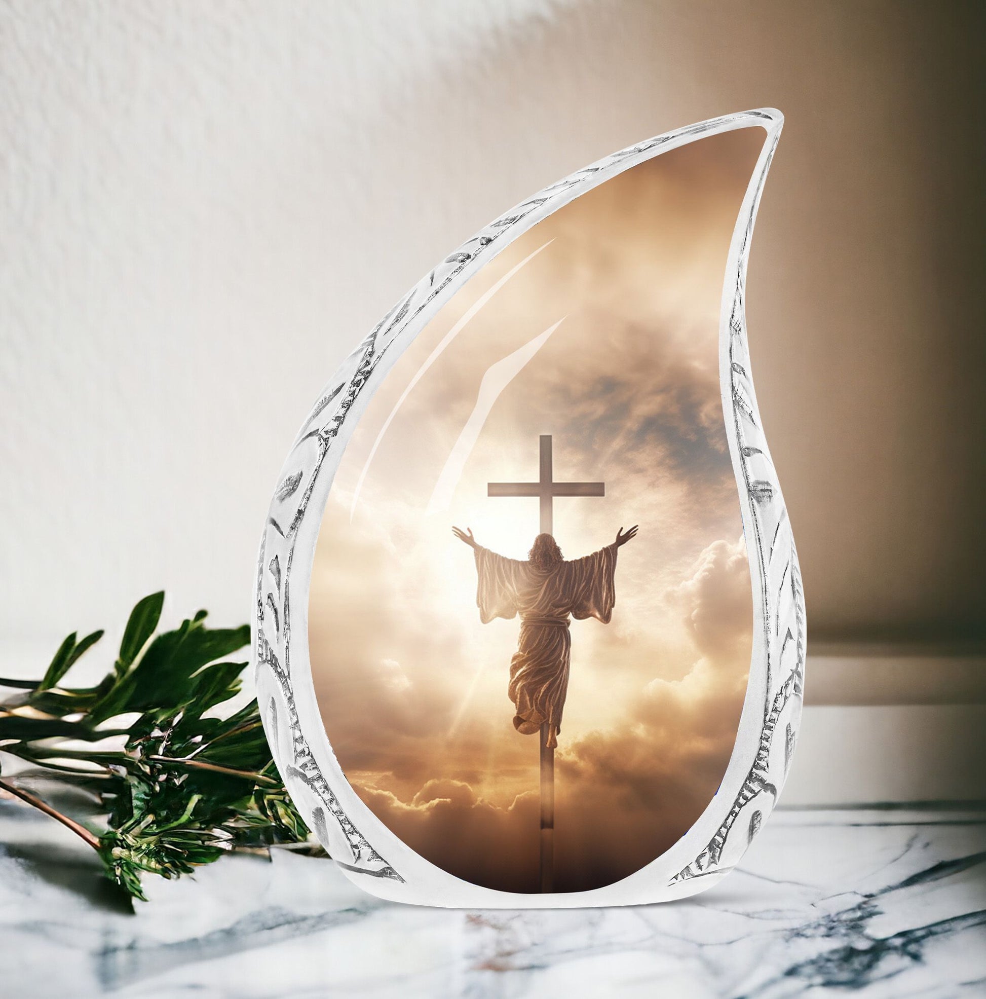 10 inch classic Jesus Christ cross Cremation urn