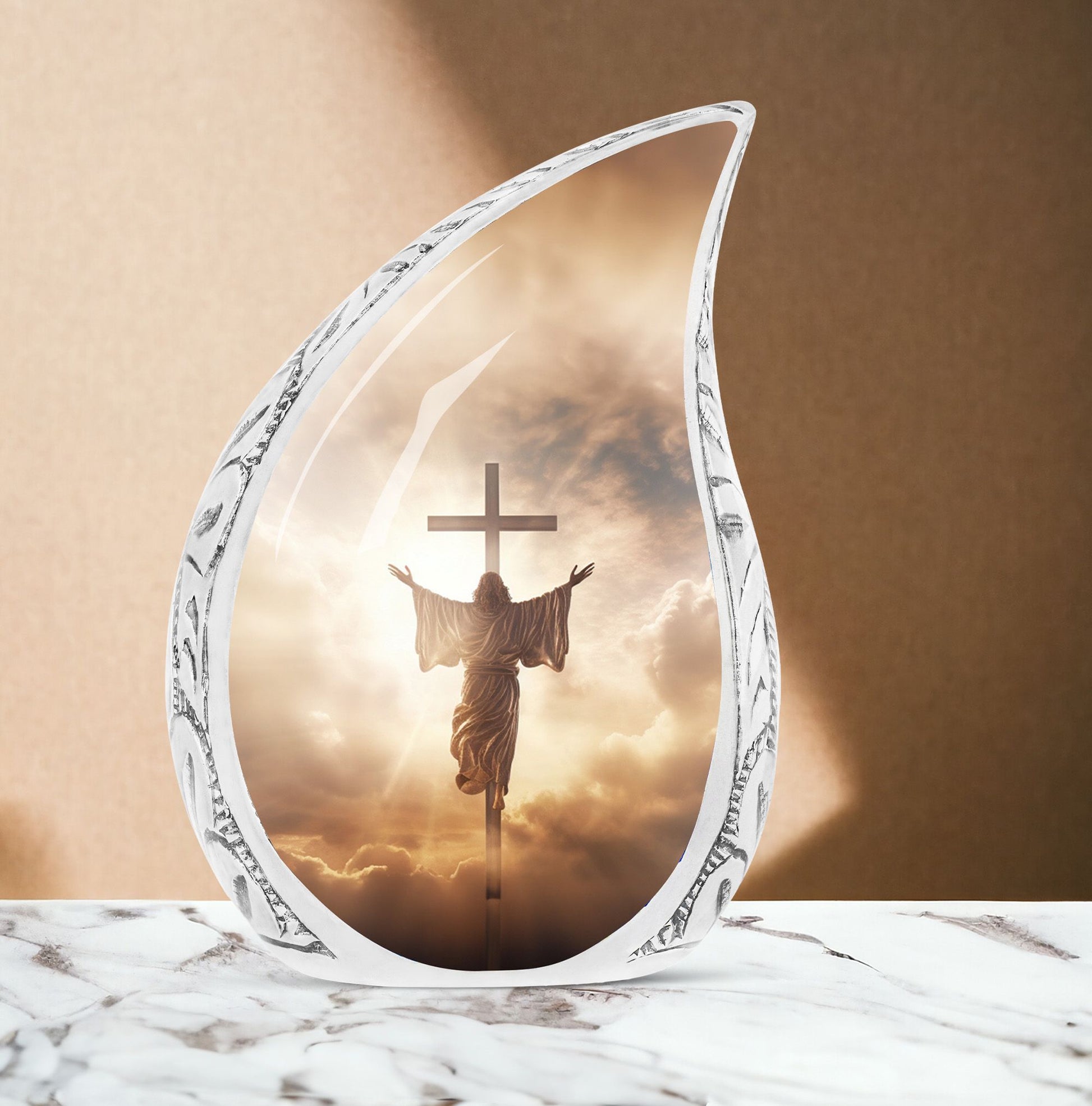 10 inch classic Jesus Christ cross Cremation urn