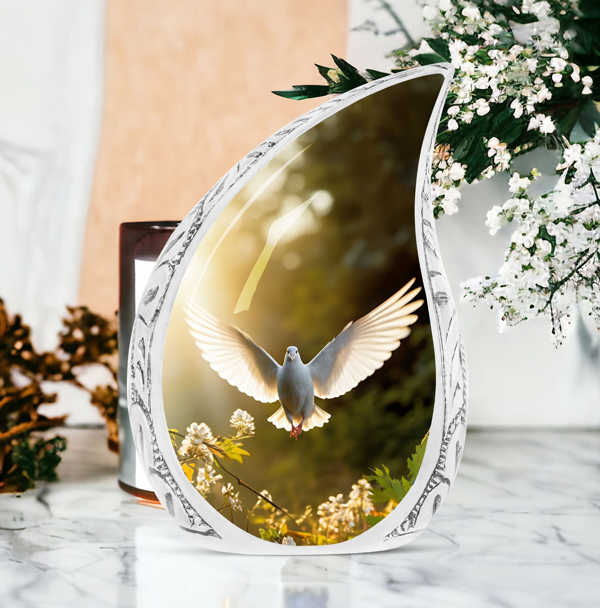 Large Dove Cremation Urn for Human Ashes,