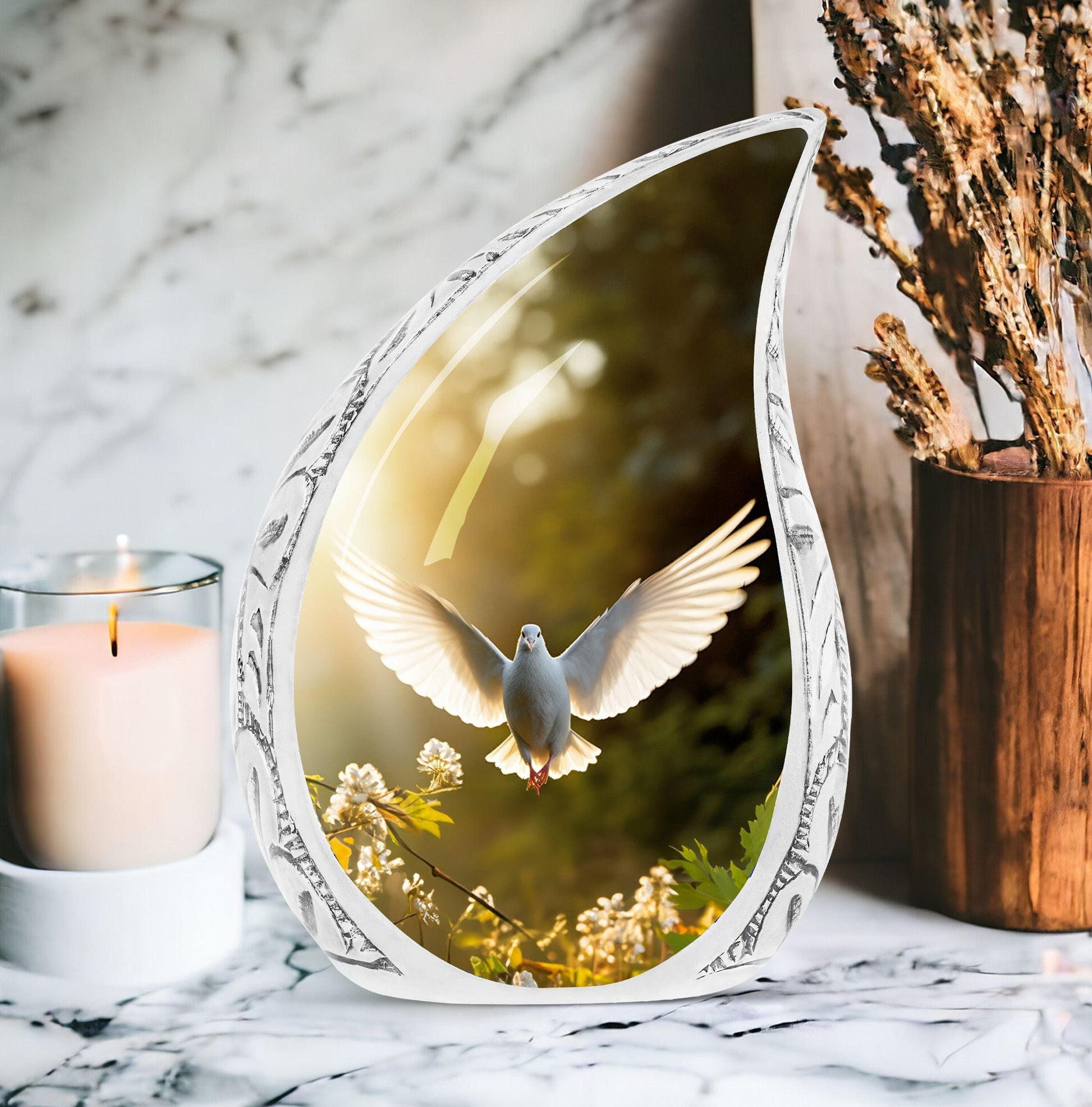 Large Dove Cremation Urn for Human Ashes,