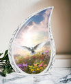 Large Classic Dove Urn for ashes, includes velvet pouch.