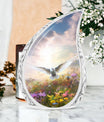 Large Classic Dove Urn for ashes, includes velvet pouch.